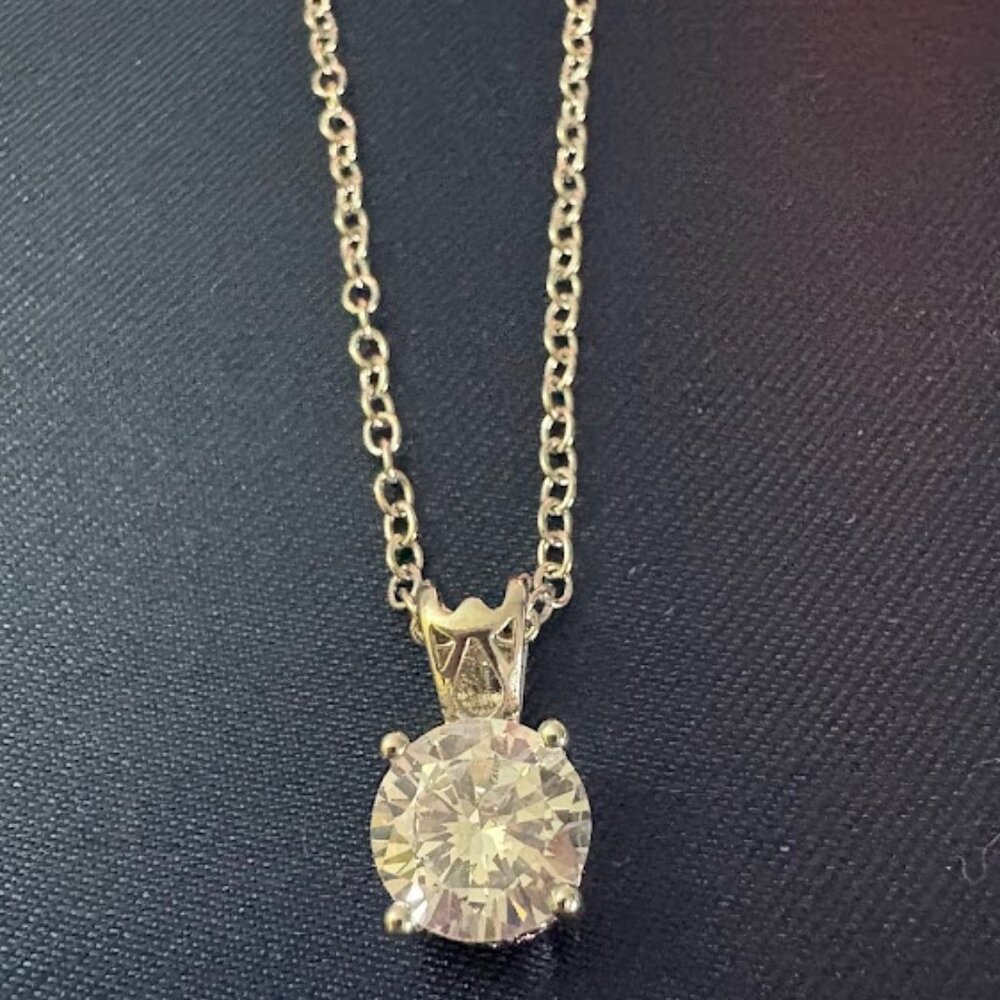 NWT Kenneth Jay Lane 2CT CZ pendant necklace